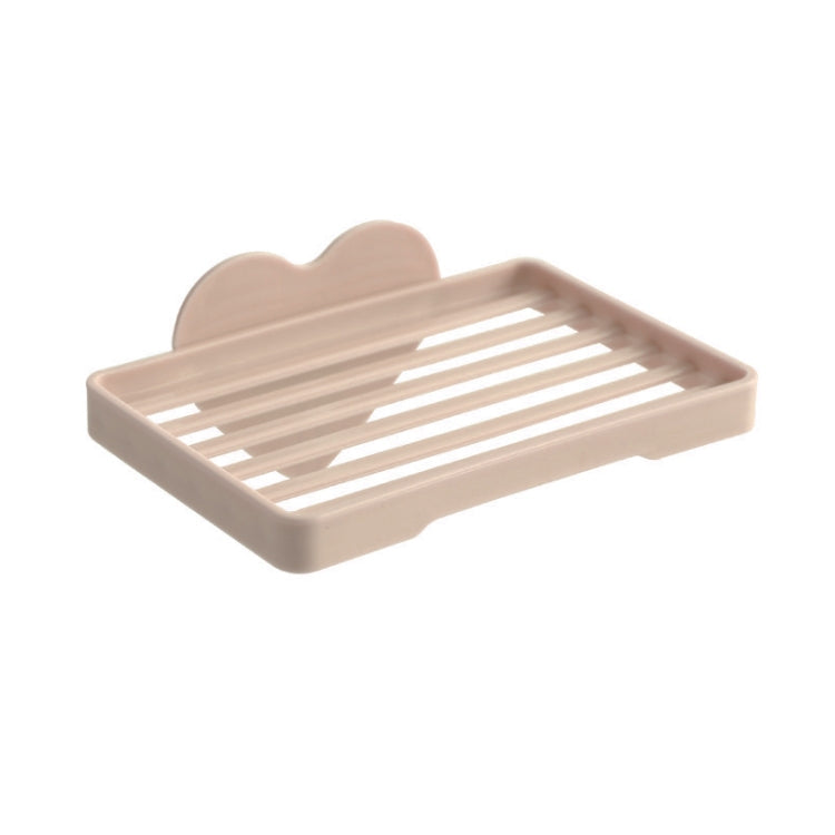 Love Heart Shape Sucker Soap Dish Bathroom Kitchen Wall-mounted Drain Suction Cup(Pink)