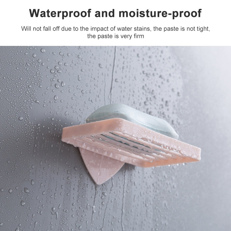 Love Heart Shape Sucker Soap Dish Bathroom Kitchen Wall-mounted Drain Suction Cup(Pink)