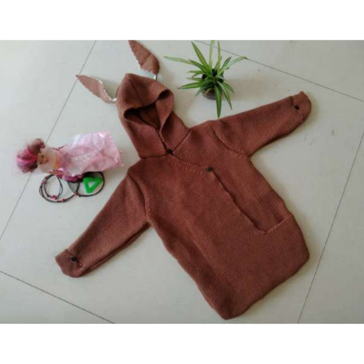 Cute Rabbit Ear Stereo Sleeping Bag Knitted Baby Quilt, Size:0-1 Years Old