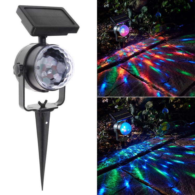 Solar Rotating Colorful Projection Lamp Outdoor Grass Light Garden Light