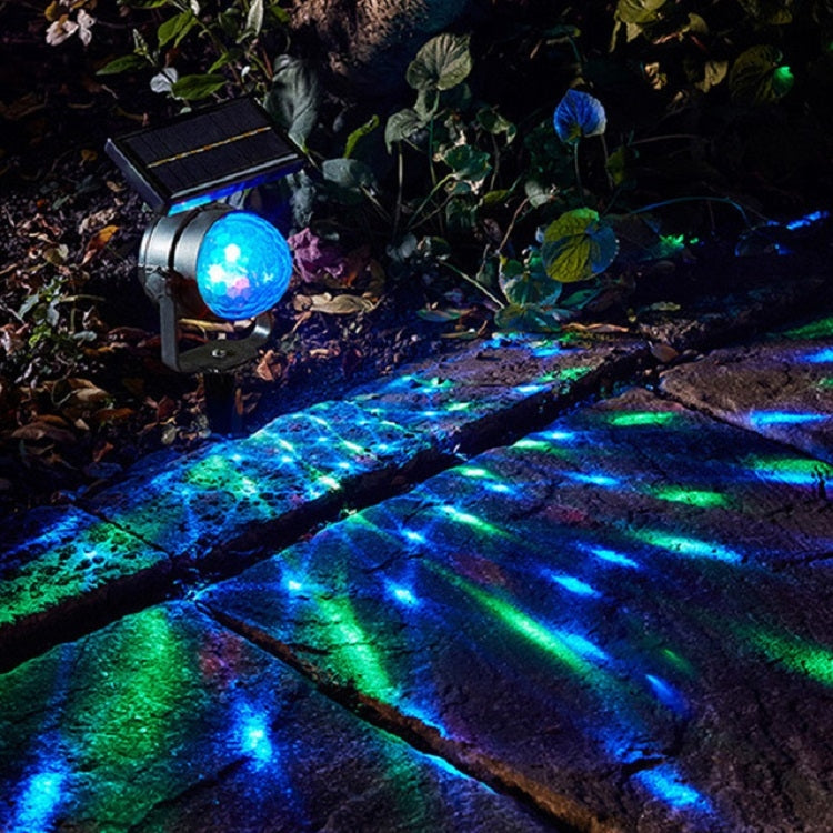 Solar Rotating Colorful Projection Lamp Outdoor Grass Light Garden Light