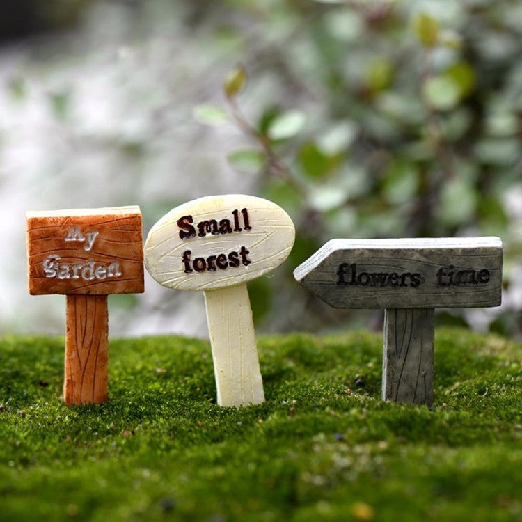 Succulents Moss Micro Landscape Small Ornaments Forest Signs Flower Inserts(Gray)