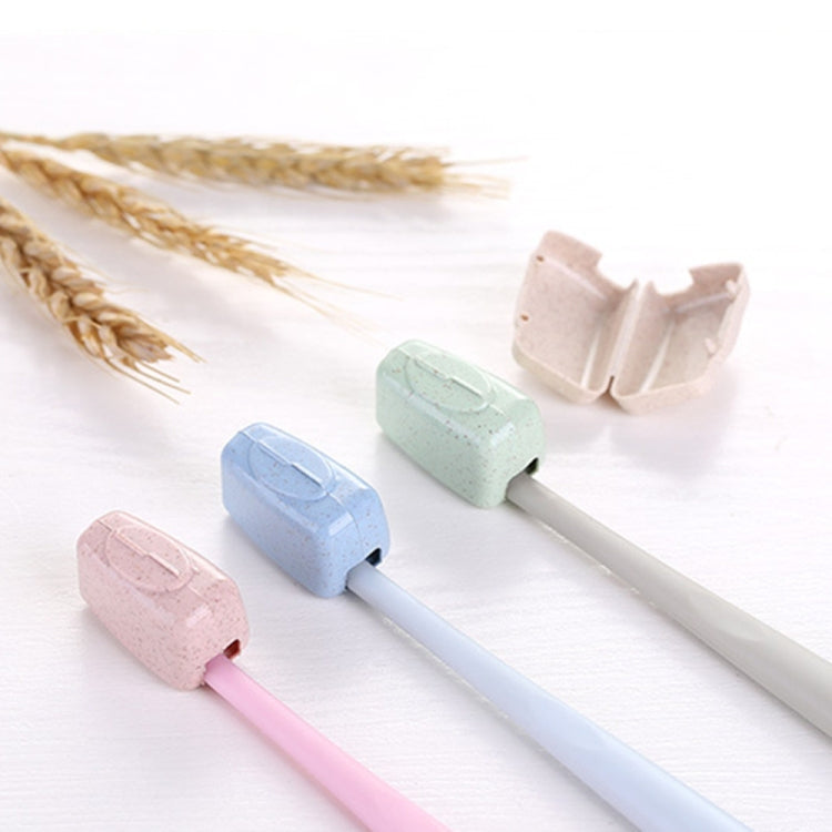 4 PCS Wheat Straw Portable Travel Toothbrush Case Box, Random Delivery