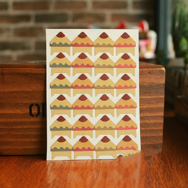 2 PCS Retro Flower Phase Corner Stickers Kraft Paper Corner Stickers