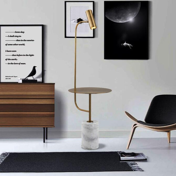 Minimalist Marble with Small Table Floor Lamp
