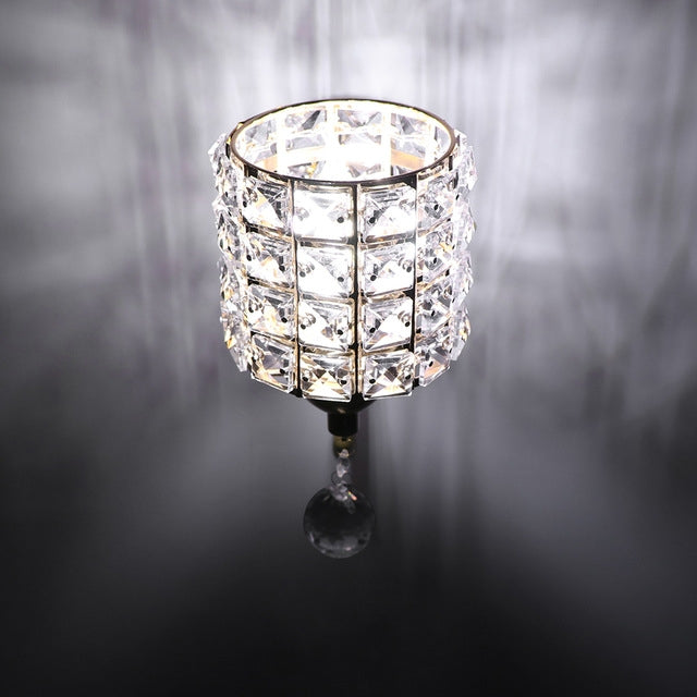 Modern Wall Hanging Crystal Lamp Pendant Wire Switch without Light Bulb, AC 220V(Silver)