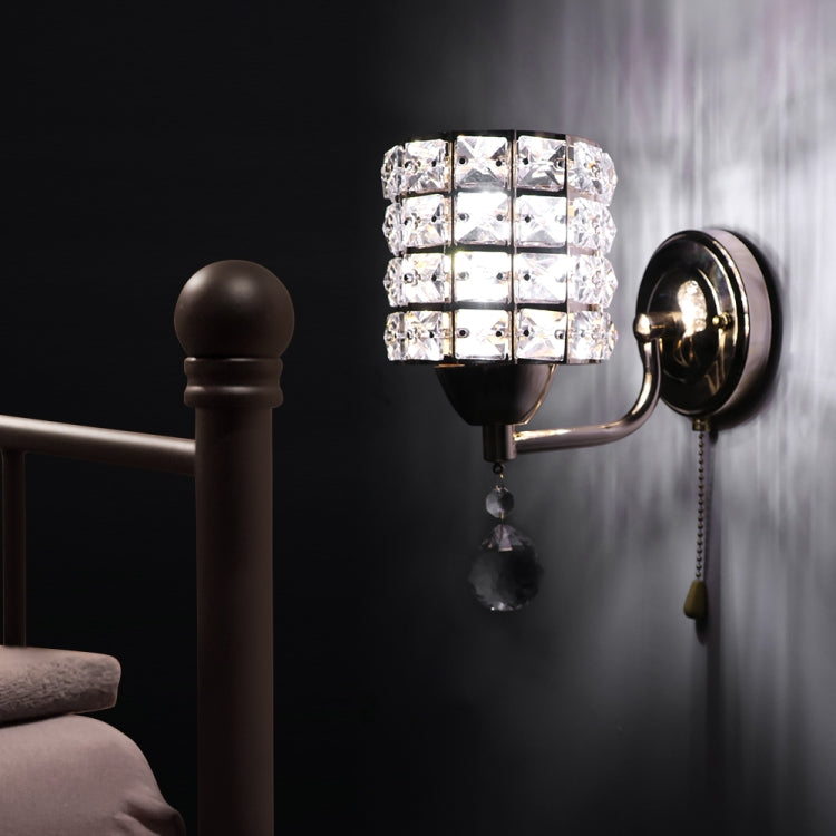 Modern Wall Hanging Crystal Lamp Pendant Wire Switch without Light Bulb, AC 220V(Silver)