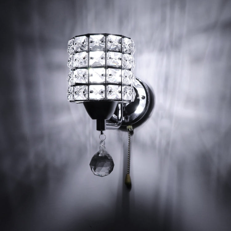 Modern Wall Hanging Crystal Lamp Pendant Wire Switch without Light Bulb, AC 220V(Silver)