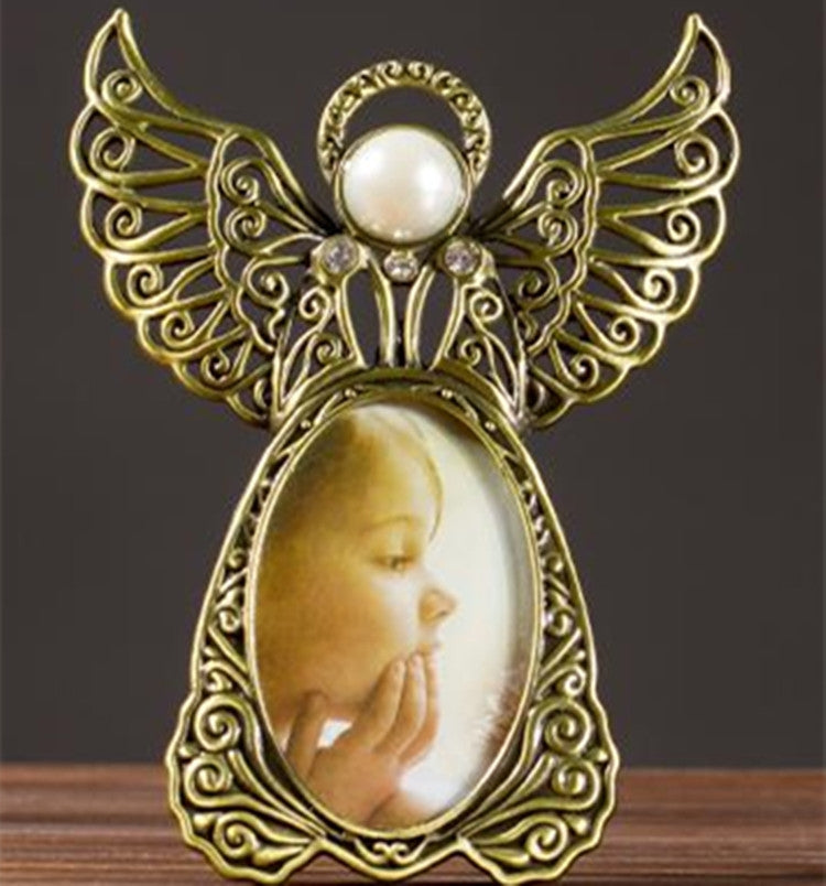 3 inch Angel Wings Metal Vintage Picture Frames Creative Gifts Photos Frames