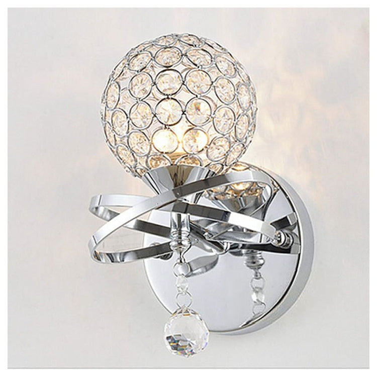 Simple and Creative Warm Bedroom Bedside Crystal Wall Lamp without Bulbs