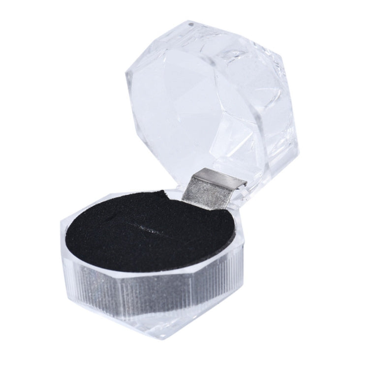 3 PCS Transparent Octagonal Ring Box Crystal Plastic Packaging Box(Black)