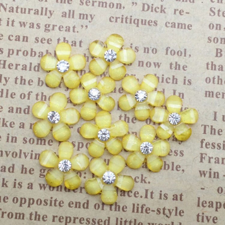 20 PCS Resin Five Petals Small Flower Nail Art Material Mobile Phone Shell Decoration Accessories(Yellow)