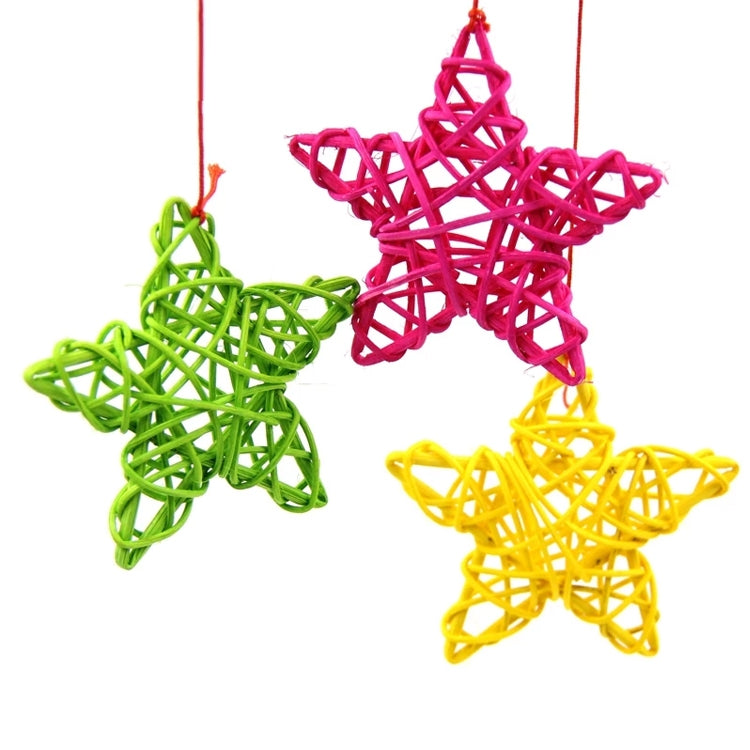 10 PCS 6cm Artificial Straw Ball DIY Decoration Rattan Stars Christmas Decor Home Ornament Supplies