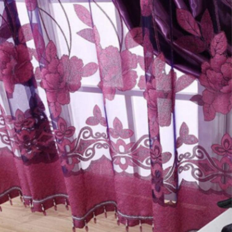 Lotus Flower Curtain Living Room Balcony Curtain, Size:1Ã—2.5m Punch and Beads(Coffee)