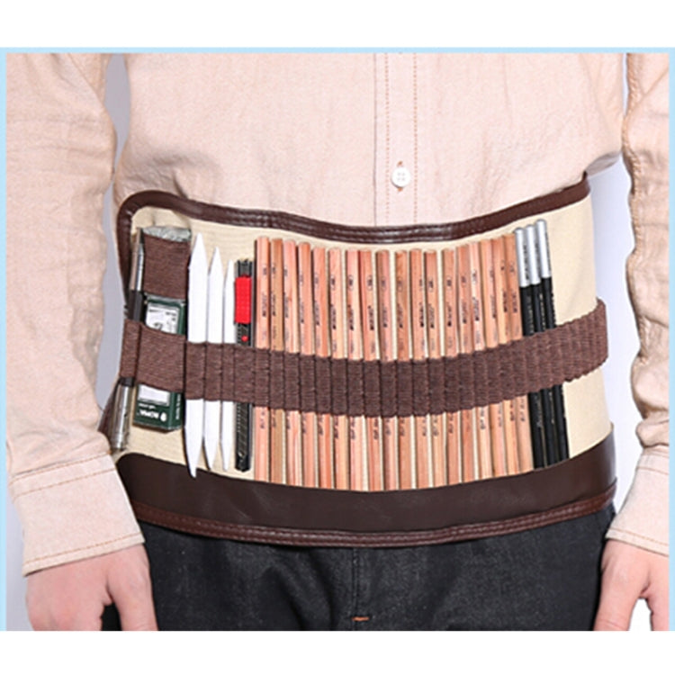 36 Holes Pencil Holder Colored Pencil Bag Storage Pouch Canvas Bag(black)