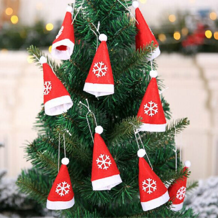 2 Bags Merry Christmas Knife Fork Tableware Holder Snowflakes Christmas Hat Christmas Decorations(Red)