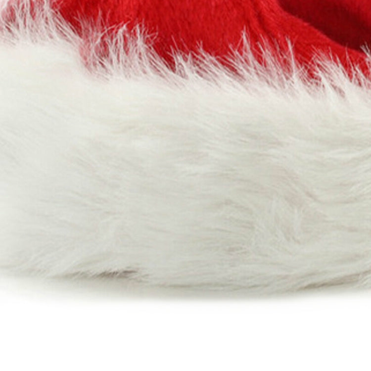 Dense Velvet Plush Christmas Hats Christmas Holiday Christmas Cap for Santa Claus(Red)