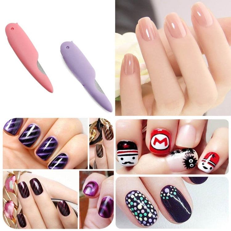 2 PCS Cartoon Folding Nail File Metalic Stainless Steel  Professionel Tool Files Random Color Delivery