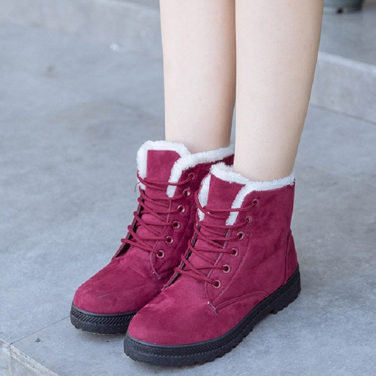 Ladies Cotton Shoes Plus Velvet Snow Boots, Size:43