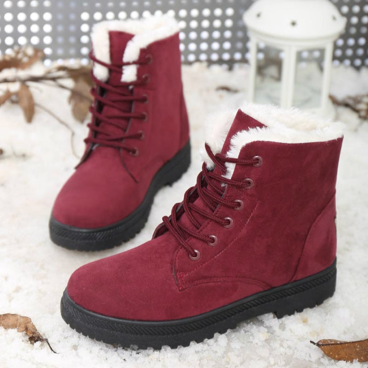 Ladies Cotton Shoes Plus Velvet Snow Boots, Size:43