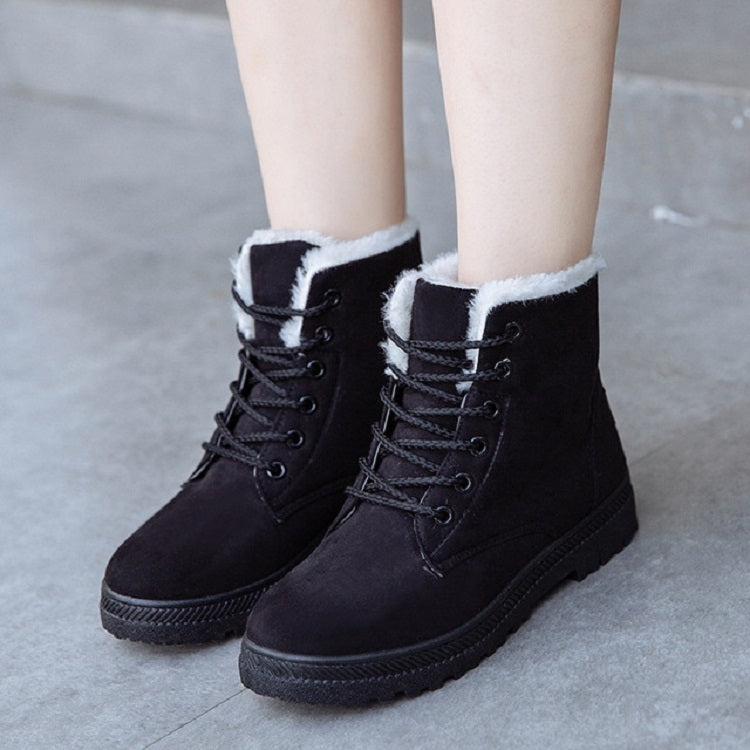 Ladies Cotton Shoes Plus Velvet Snow Boots, Size:43