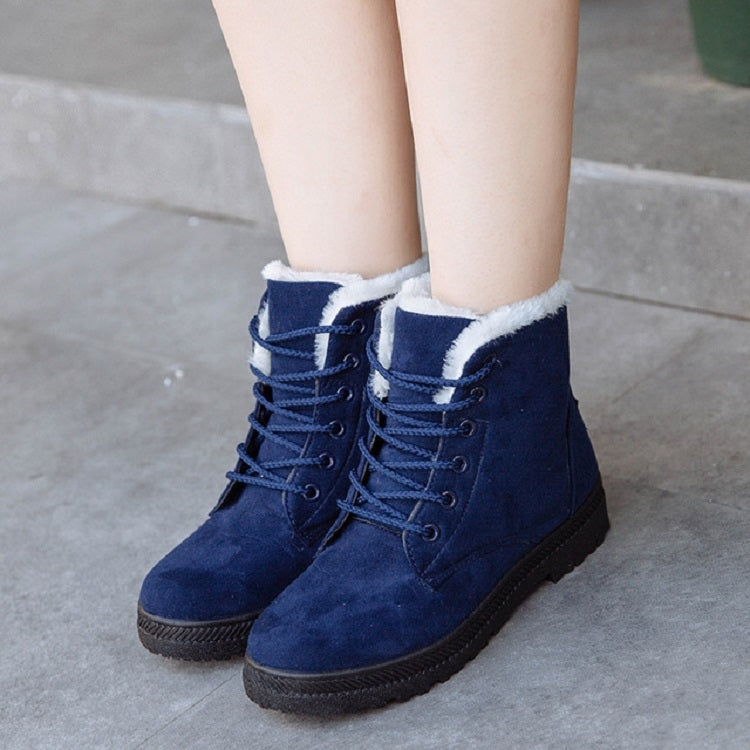 Ladies Cotton Shoes Plus Velvet Snow Boots, Size:43