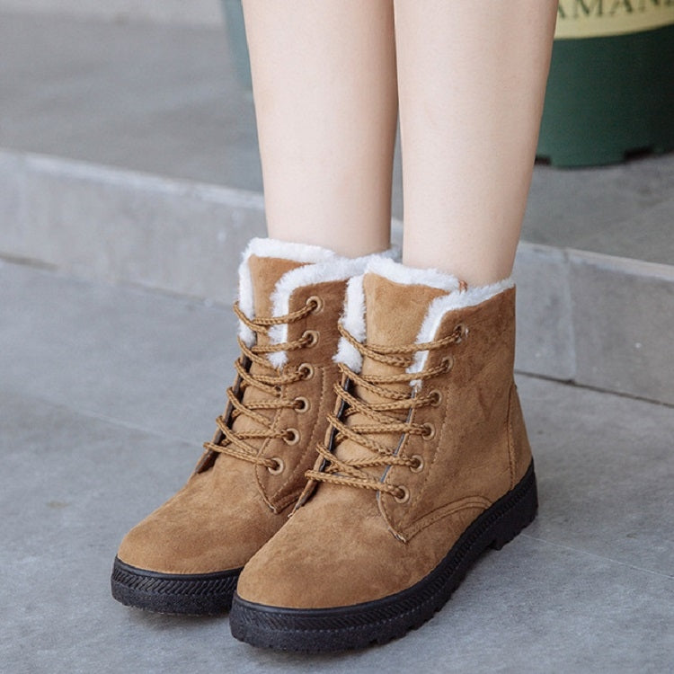 Ladies Cotton Shoes Plus Velvet Snow Boots, Size:43