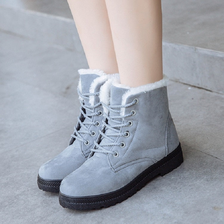 Ladies Cotton Shoes Plus Velvet Snow Boots, Size:43