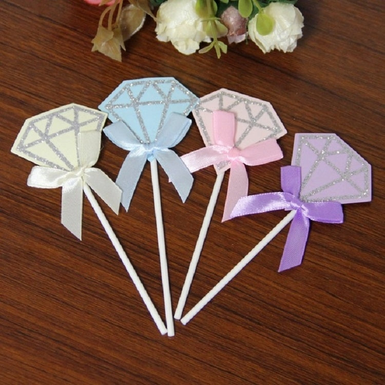 5 Packs Diamond Cake Birthday Inserted Card Wedding Party Dessert Table Decoration Supplies