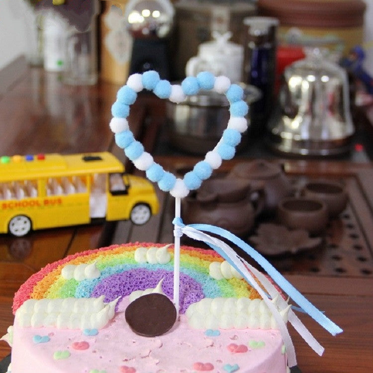 2 PCS Hairball Cake Dessert Table Decoration Inserted Card, Style:Love