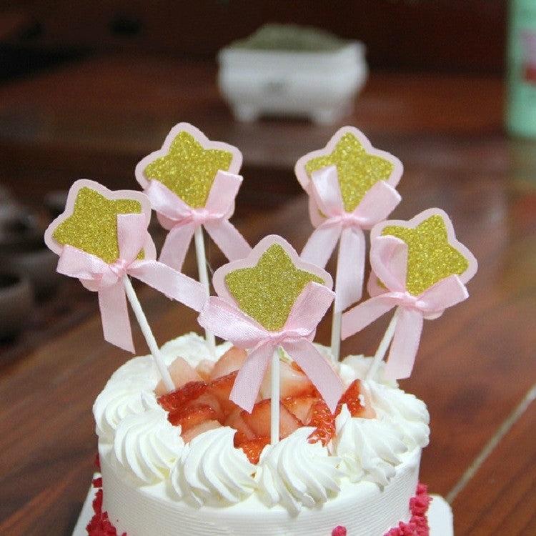 2 Pack Creative Plug-in Pentagram Cake Plug Flag Birthday Party Decoration