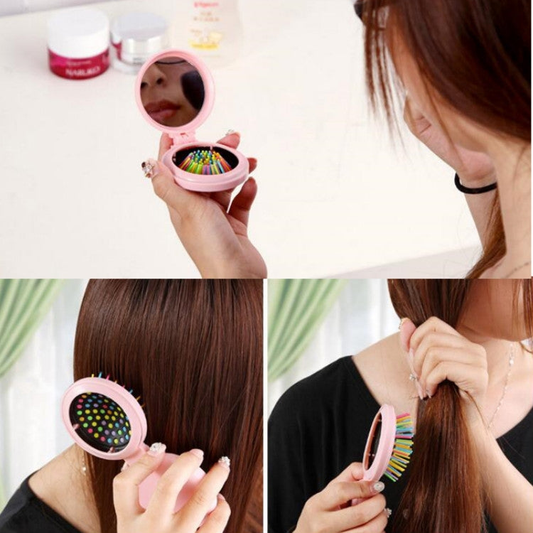 10 PCS Travel Portable Folding Massage Mirror Comb