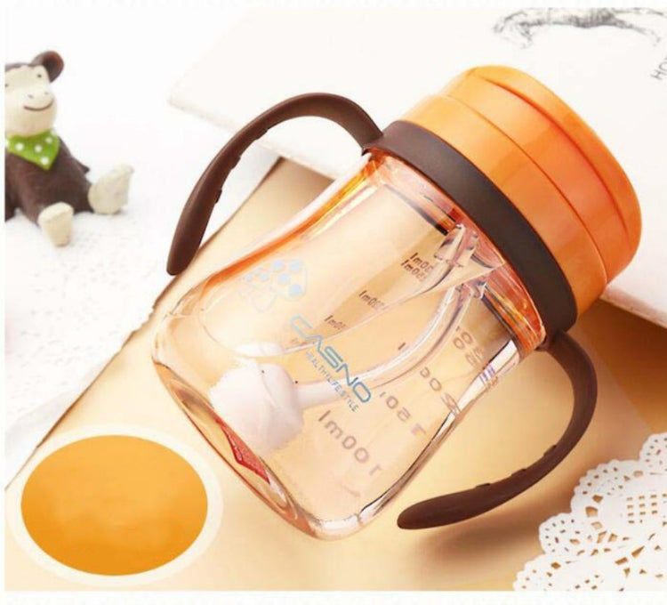 330ML Shock-resistant Baby Sippy Cups Kids Drinking Bottles Infant Children Learn Drinking Dual Handles Straw Juice Slid Feeding