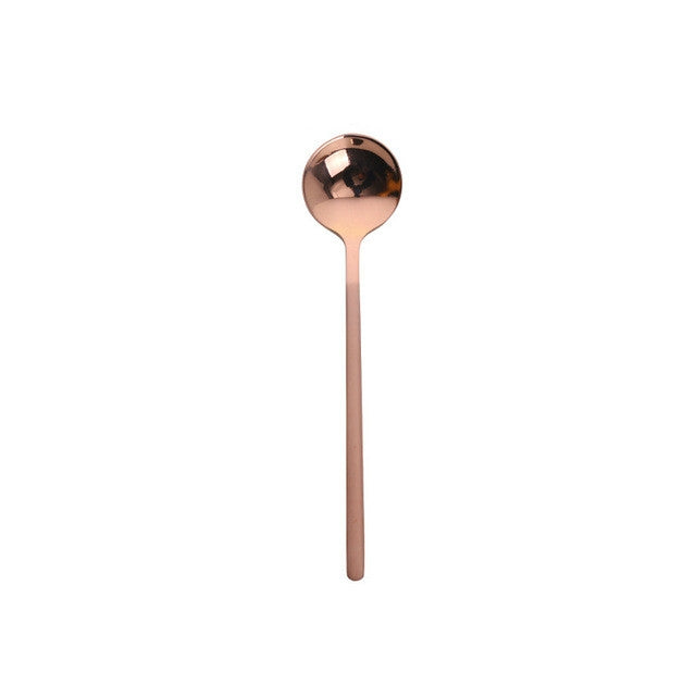 Mini Accessories Coffee Spoon Kitchen Dessertspoon Dining Round Shape Coffee  Stainless Steel Home, Size:13cm