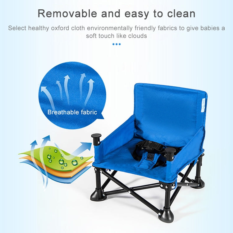 Childrens Dining Table and Chair 0-3 Years Old Child Safety Portable Folding Chair(Blue)