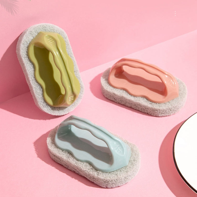 12 PCS Kitchen Tile Bathtub Brush Household Brush Pot Scouring Sponge Cleaning Brush with Handle Random Color Delivery