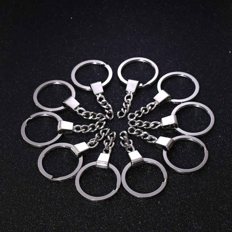 10 PCS Flat Ring Alloy Metal Ring Keychain