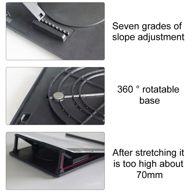 360 Degree Rotating Foldable Computer Cooling Base