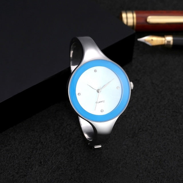 2 PCS Women Simple Style Alloy Thin Strap Quartz Watch