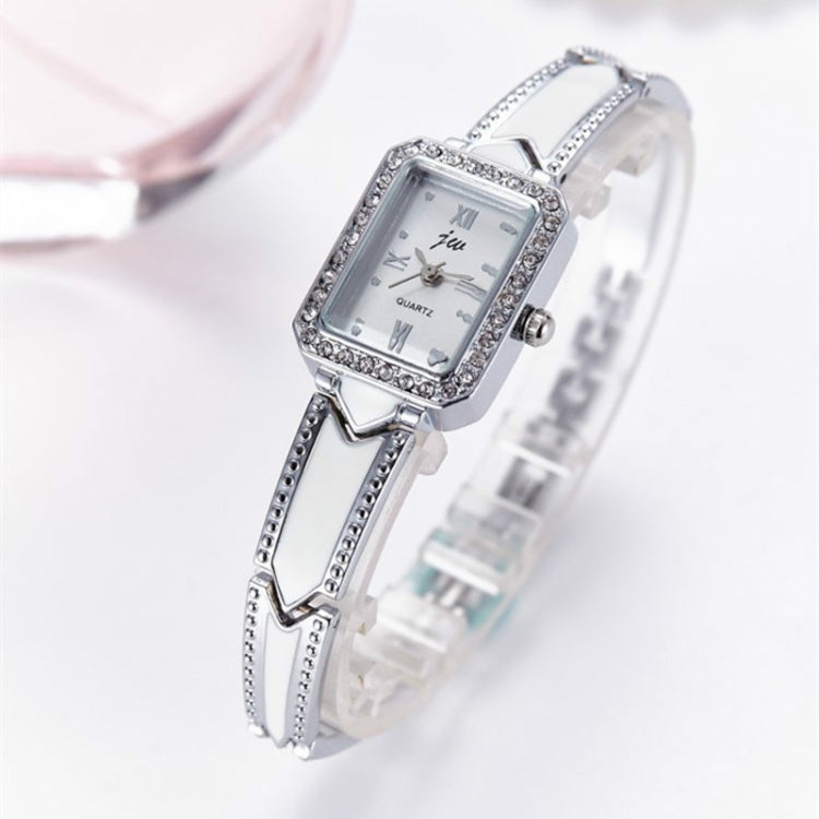 JW Rectangular Dial Stainless Steel Strap Quartz Watch