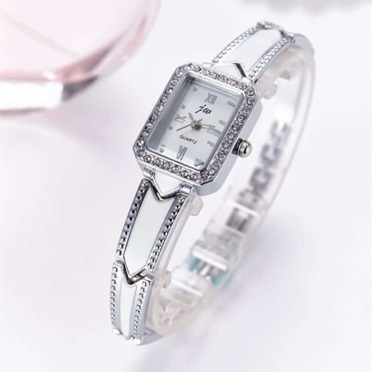 JW Rectangular Dial Stainless Steel Strap Quartz Watch