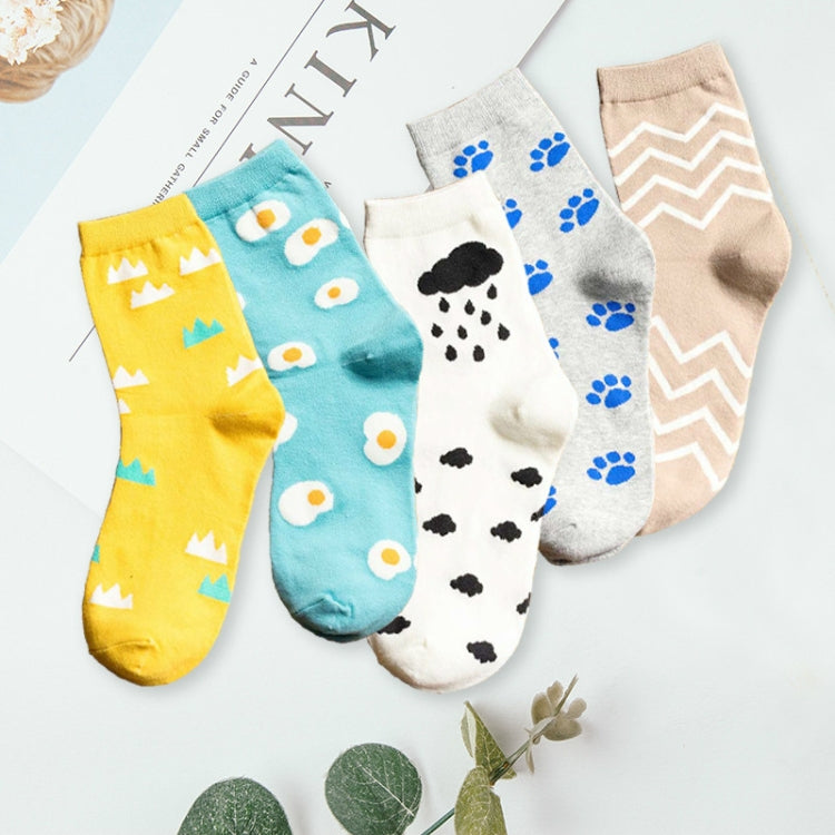 3 Pairs Cute Women Socks Cotton Cartoon Harajuku Long Female Sock
