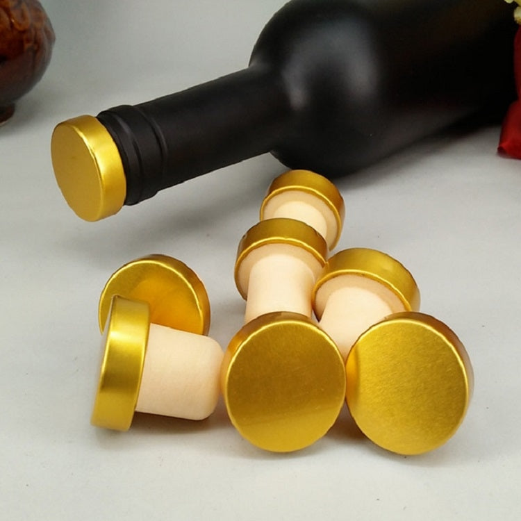 Polymer Wine Stopper Cork Oak Stoppers with Metal Iron Cover, Color:Red