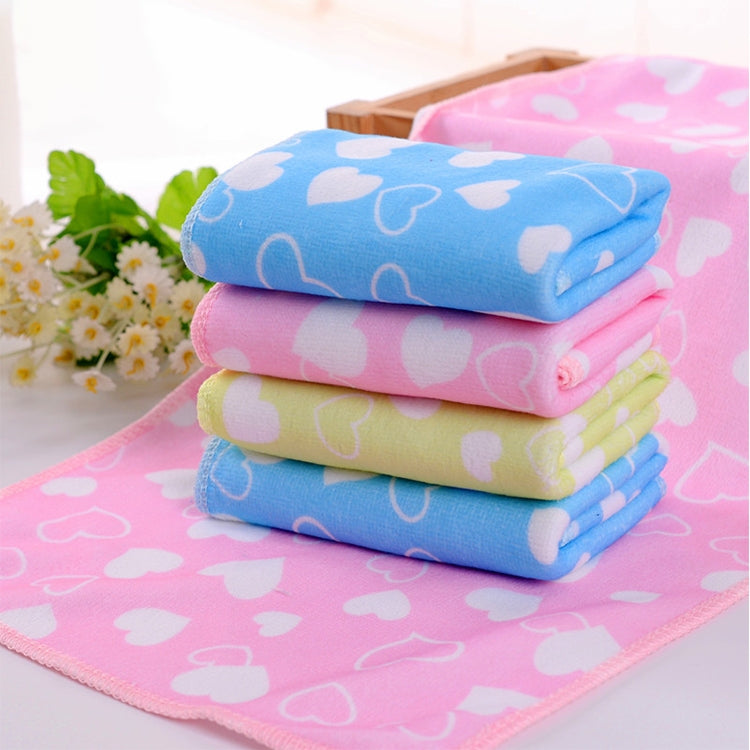 2 PCS Microfiber Printed Peach Heart Pattern Towel(Blue)