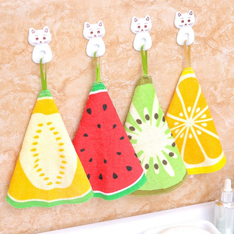 2 PCS Baby Kids Round Cotton Hand Towel Kitchen Fruit Wipe Dishcloth Hanging Towels