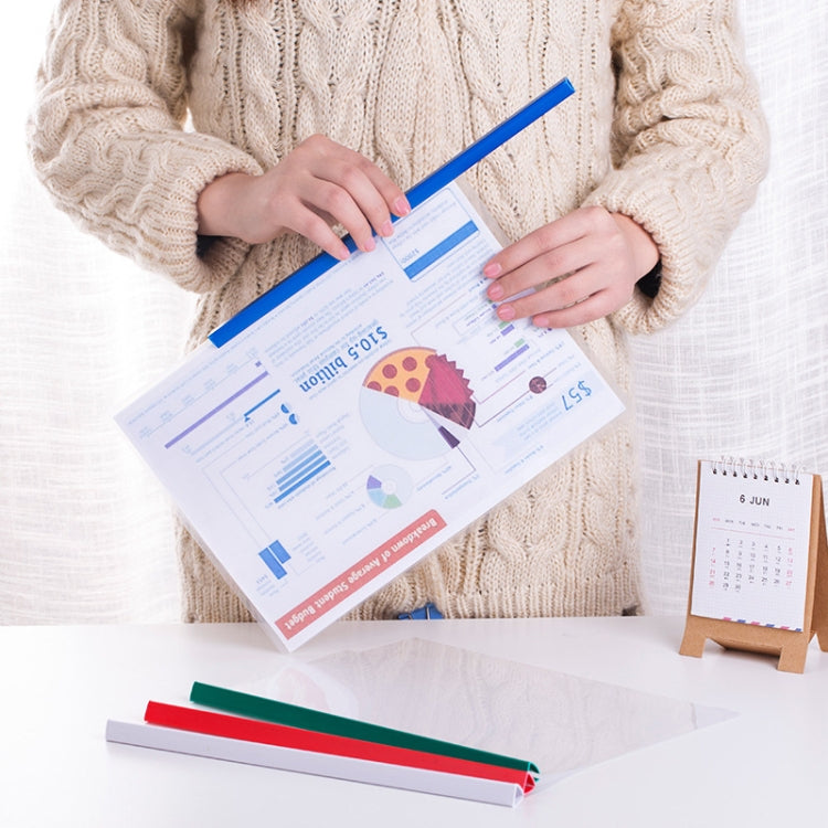 10 PCS A4 Folder Transparent PP Report Cover Spine Bar Folder, Random Color Delivery 12 mixed color