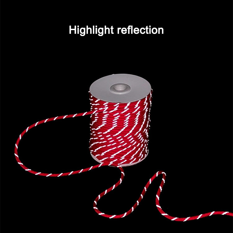 4MM Diameter Reflective String Windproof Tent Rope Guy Line For Camping  Rope, Color:20meters