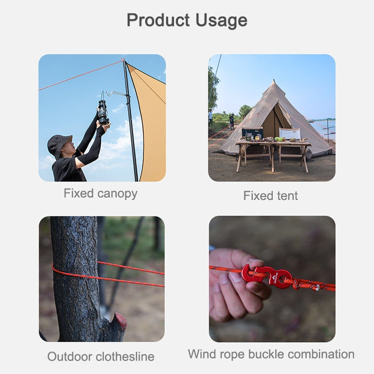 4MM Diameter Reflective String Windproof Tent Rope Guy Line For Camping  Rope, Color:50meters
