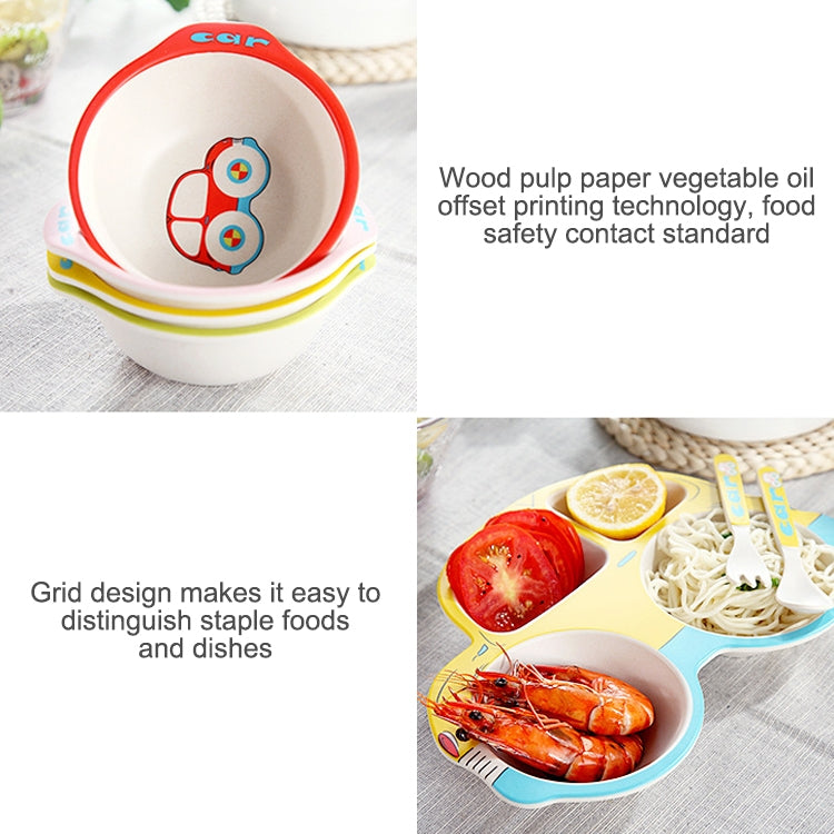 Bamboo Fiber Cartoon Dinner Plate For Children