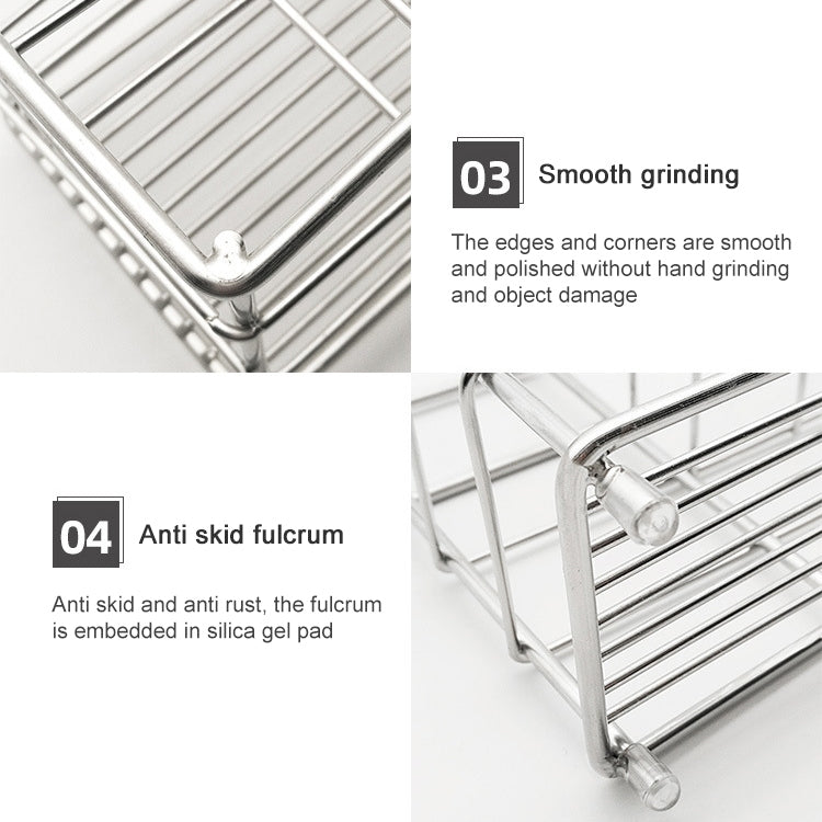 Stainless Steel Toothbrush Toothpaste Rack Plaid Pen Holder Storage Rack